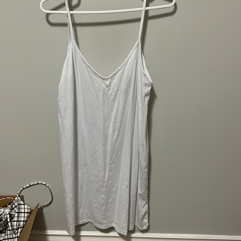 PLT mini slip dress white